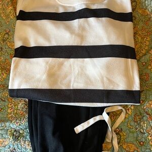 Black and White Striped Sweatshirt and jogger set